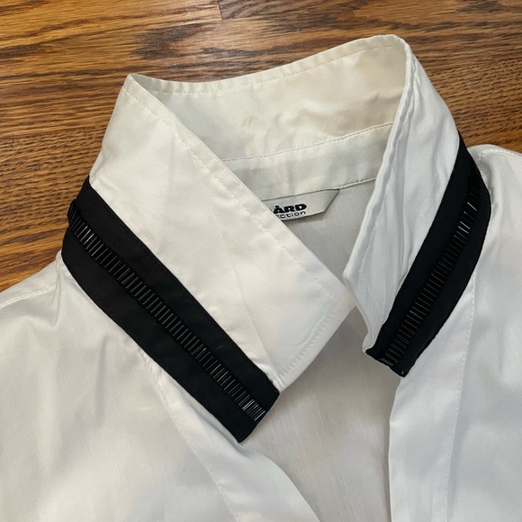 White with black button down shirt. - Picture 2 of 4